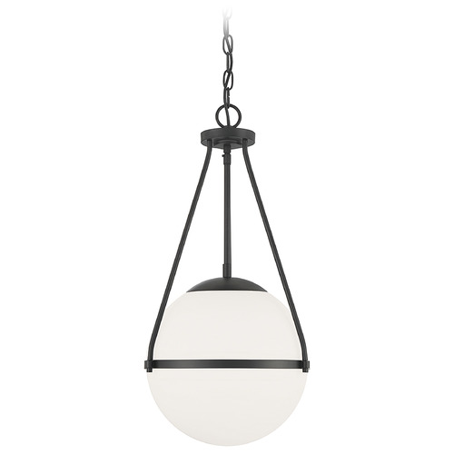 13.25-Inch Globe Pendant in Matte Black by Meridian