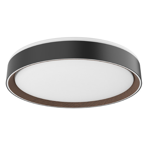 Kuzco Lighting Essex Black / Walnut LED Flushmount Light