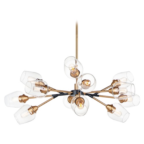 Savvy Antique Brass & Black Chandelier by Maxim Lighting
