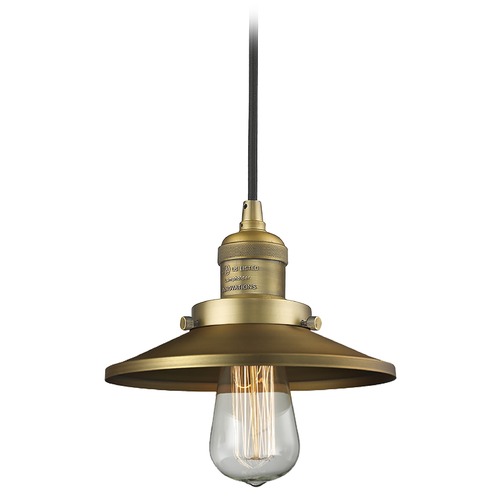 Innovations Lighting Innovations Lighting Railroad Brushed Brass Mini-Pendant Light with Coolie Shade 201C-BB-M4
