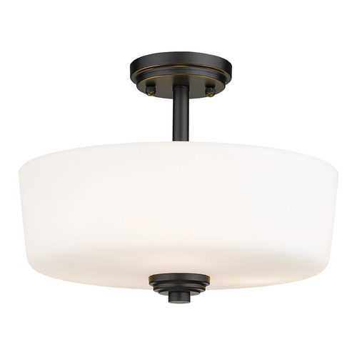 Arlington Matte Black Semi-Flush Mount by Z-Lite