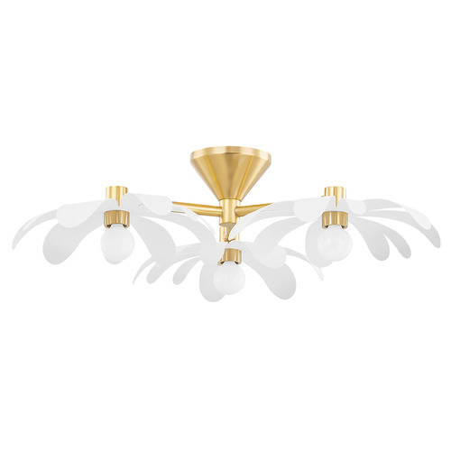 Mitzi Willa Aged Brass White 6-Light Vanity Bar