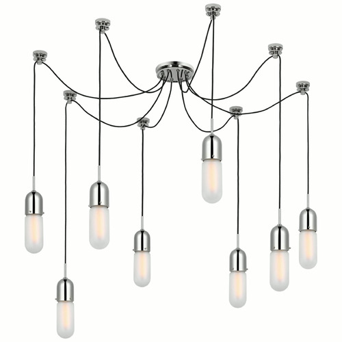 Visual Comfort Signature Collection Thomas OBrien Junio Chandelier in Polished Nickel by VC Signature TOB5645PNFG8