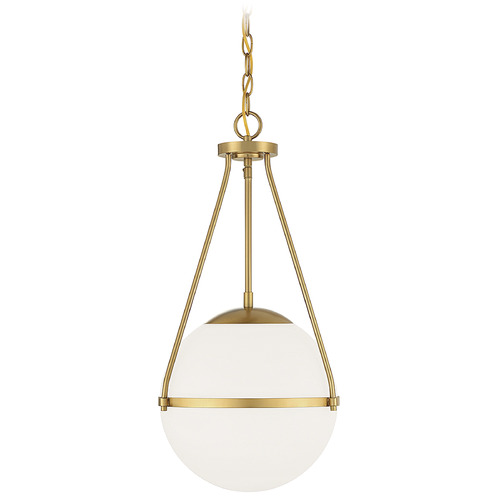 Meridian 13.25-Inch Globe Pendant in Natural Brass by Meridian M7025NB