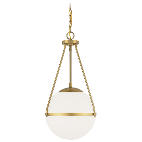 13.25-Inch Globe Pendant in Natural Brass by Meridian