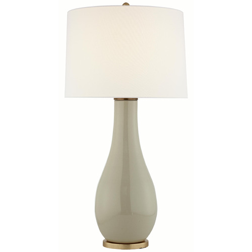 Visual Comfort Signature Collection Visual Comfort Signature Collection Orson Coconut Porcelain Table Lamp with Drum Shade CHA8655ICO-L