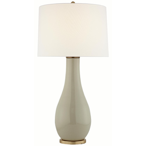 Visual Comfort Signature Collection Orson Coconut Porcelain Table Lamp with Drum Shade