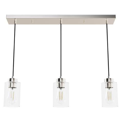 Hunter Fan Company Hartland Brushed Nickel Multi-Light Pendant with Cylindrical Shade