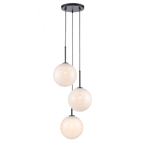 Avenue Lighting Delilah 3-Light Pendant in Matte Black by Avenue Lighting HF4233-BK-WHT