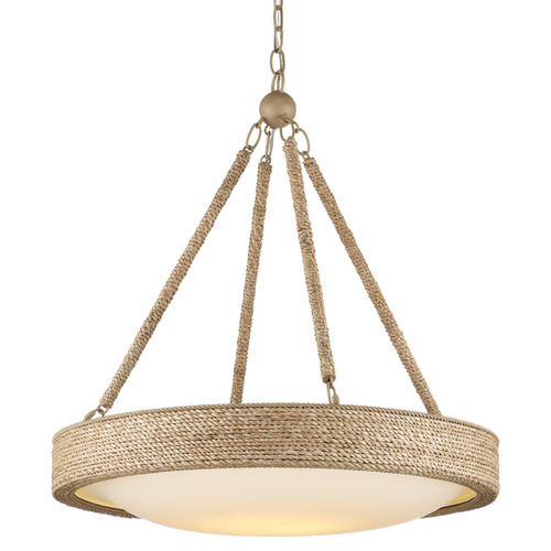 Currey and Company Hopscotch Natural / Beige / Sugar White LED Pendant Light with Bowl / Dome Shade