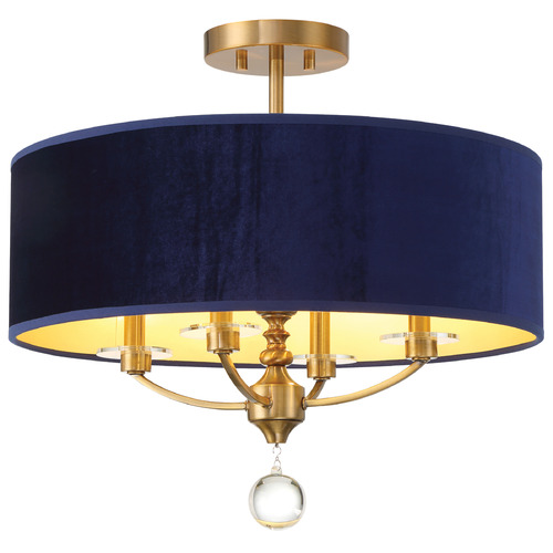 Minka Lavery Minka Lavery Van Noord Oxidized Aged Brass Semi-Flushmount Light 3484-923
