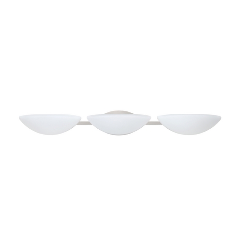 Besa Lighting Bathroom Light White Glass Satin Nickel by Besa Lighting 3WM-231807-SN