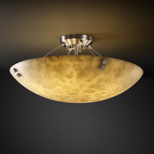 Justice Design Group Clouds Collection Semi-Flush Mount by Justice Design Group CLD-9654-35-NCKL-F1