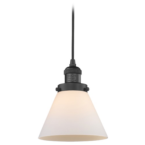 Innovations Lighting Innovations Lighting Large Cone Matte Black Mini-Pendant Light with Conical Shade 201C-BK-G41