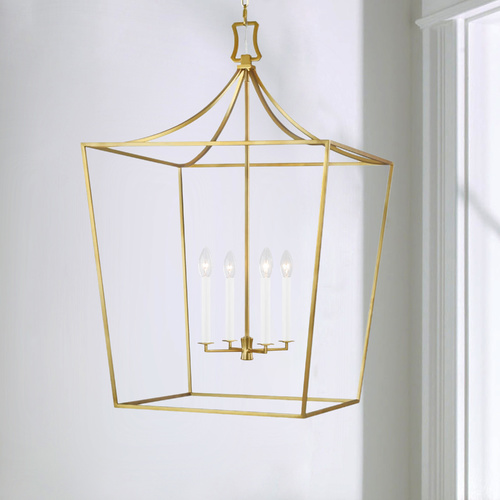 Generation Lighting Chapman & Meyers 24-Inch Southold Burnished Brass Hanging Lantern by Generation Lighting CC1024BBS