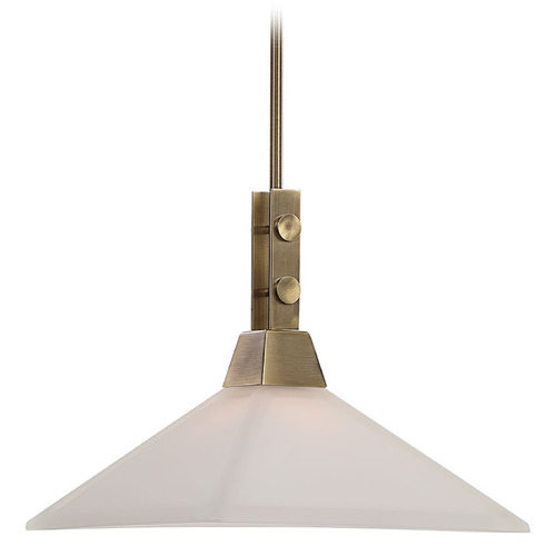 Uttermost Lighting The Uttermost Company Brookdale Aged Brass Pendant Light with Square Shade 21547