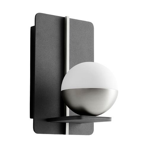 Oxygen Iota LED Wall Sconce in Black & Satin Nickel by Oxygen Lighting 3-554-1524