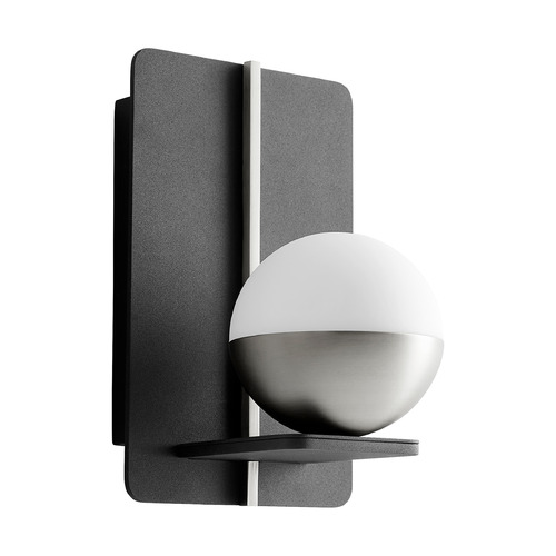 Iota LED Wall Sconce in Black & Satin Nickel by Oxygen Lighting