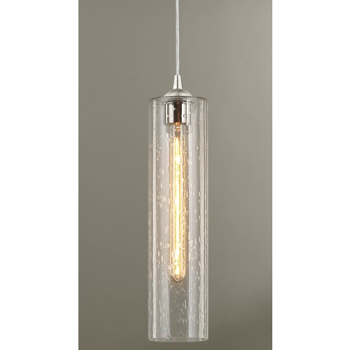 Seeded Glass Mini-Pendant Satin Nickel