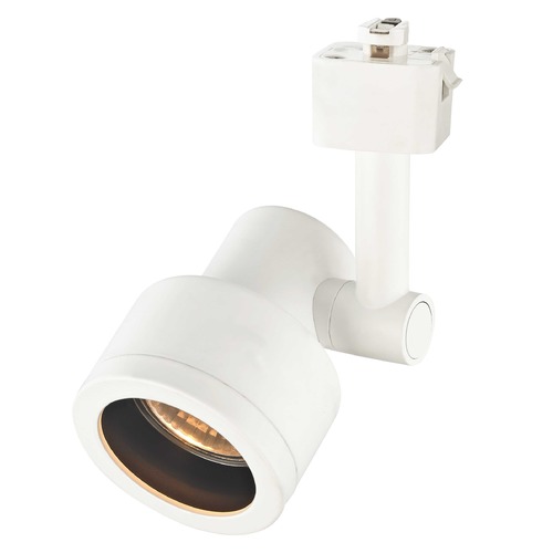 White GU10 Step Cylinder Track Head by Juno Track Systems by Recesso