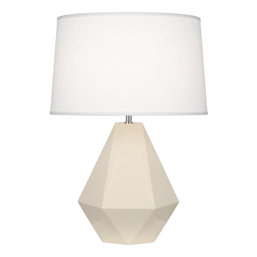 Delta Table Lamp Bone & Polished Nickel by Robert Abbey