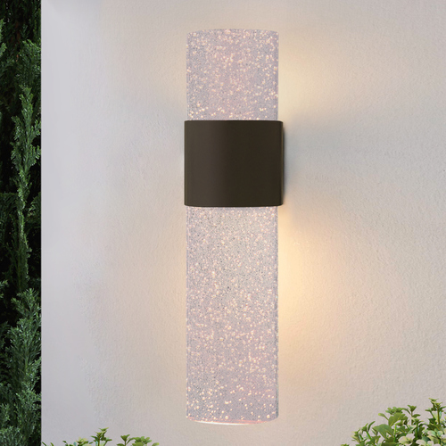 Seeded Glass LED Outdoor Wall Light Bronze by Hinkley Lighting