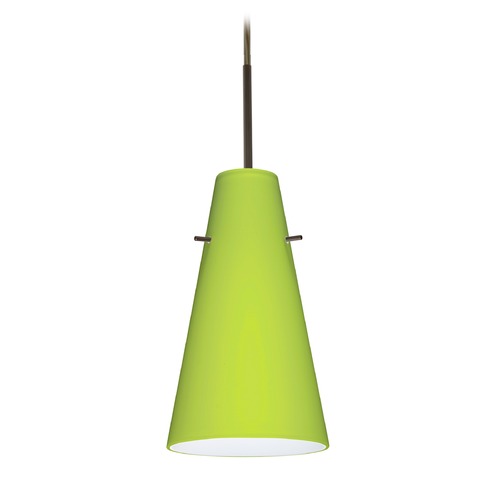Besa Lighting Cierro Bronze LED Mini-Pendant Light with Conical Shade