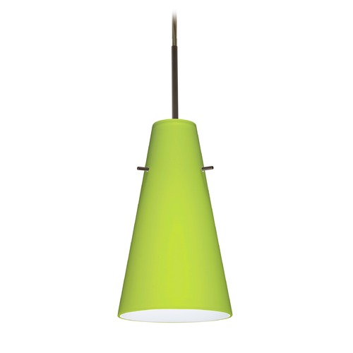 Besa Lighting Besa Lighting Cierro Bronze LED Mini-Pendant Light with Conical Shade 1JT-412435-LED-BR