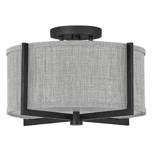 Hinkley Axis Small Semi-Flush in Black & Heathered Gray by Hinkley Lighting 41705BK