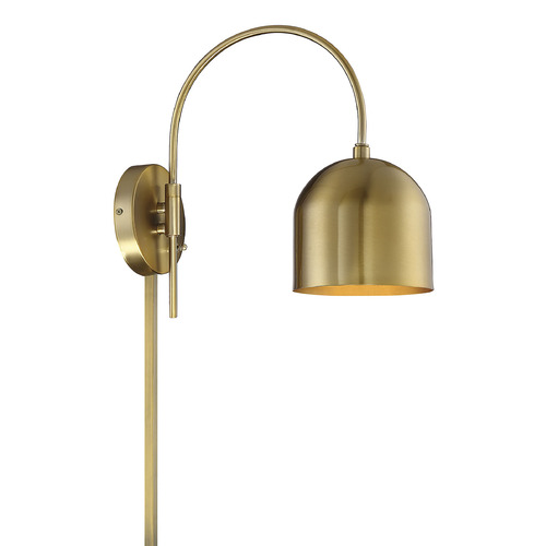 Meridian 13-Inch High Convertible Wall Sconce in Natural Brass by Meridian M90045NB