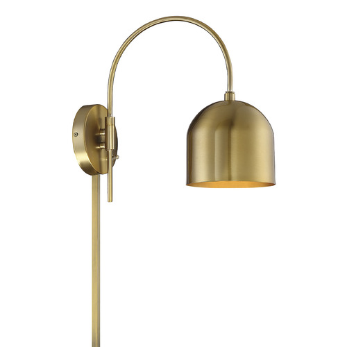 13-Inch High Convertible Wall Sconce in Natural Brass by Meridian