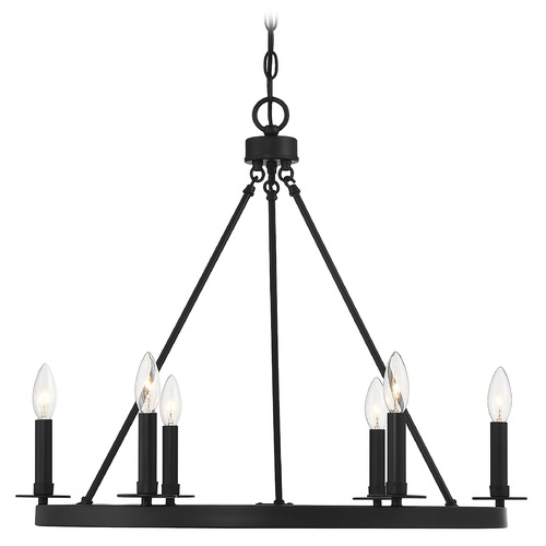 26-Inch Wide Chandelier in Matte Black by Meridian