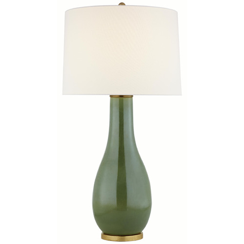 Visual Comfort Signature Collection Visual Comfort Signature Collection Orson Shellish Kiwi Table Lamp with Drum Shade CHA8655SHK-L