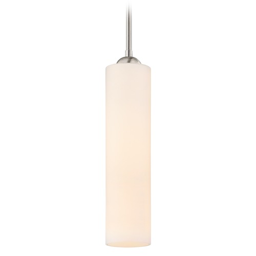 Satin Nickel Mini-Pendant and White Glass