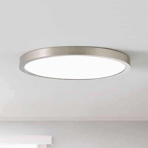 Design Classics Lighting Flat LED Light Surface Mount 14-Inch Round Satin Nickel 3000K 1560LM 14309-SN T16 3O