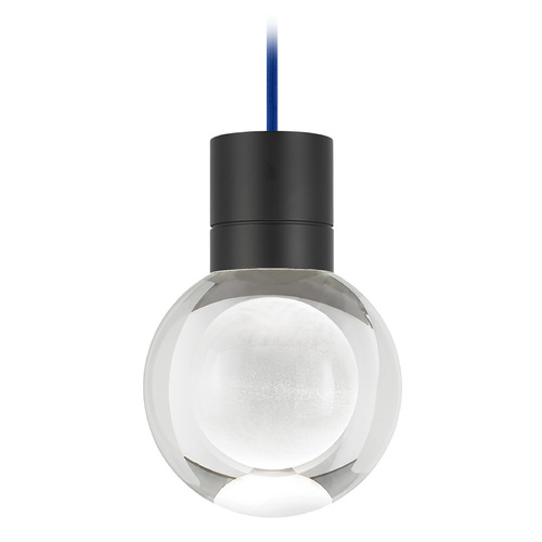 Visual Comfort Modern Collection Mina LED Warm Dim Mini Pendant in Black & Blue by Visual Comfort Modern 700TDMINAP1CUB-LEDWD