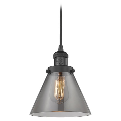 Innovations Lighting Innovations Lighting Large Cone Matte Black Mini-Pendant Light with Conical Shade 201C-BK-G43