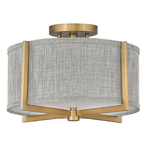 Hinkley Axis Small Semi-Flush in Brass & Heathered Gray by Hinkley Lighting 41705HB
