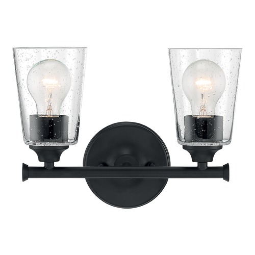 Bransel Matte Black Bathroom Light by Satco Lighting