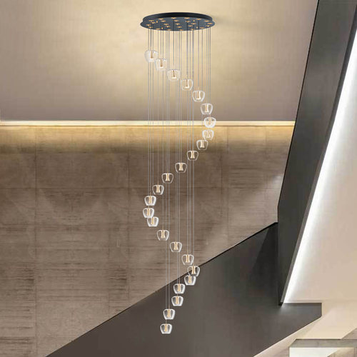 Newton 25-Light LED Pendant in Black & Gold by ET2 Lighting