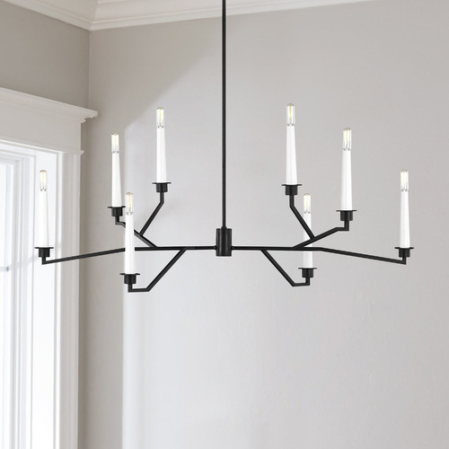 Generation Lighting ED Ellen-DeGeneres 47.50-Inch Long Hopton Midnight Black Linear Chandelier by Generation Lighting EC1118MBK