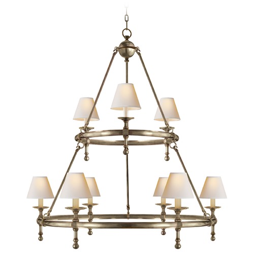 Visual Comfort Signature Collection E.F. Chapman Classic Chandelier in Antique Nickel by Visual Comfort Signature SL5813ANNP