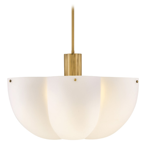 Hinkley Becca Heritage Brass LED Pendant Light with Scalloped Shade