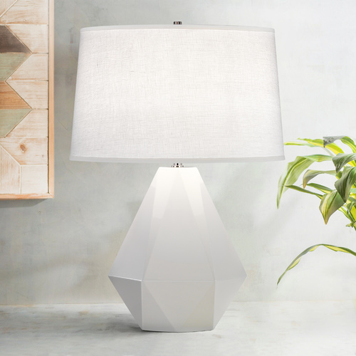 Delta 22.50-Inch High Table Lamp in Polished Nickel by Robert Abbey