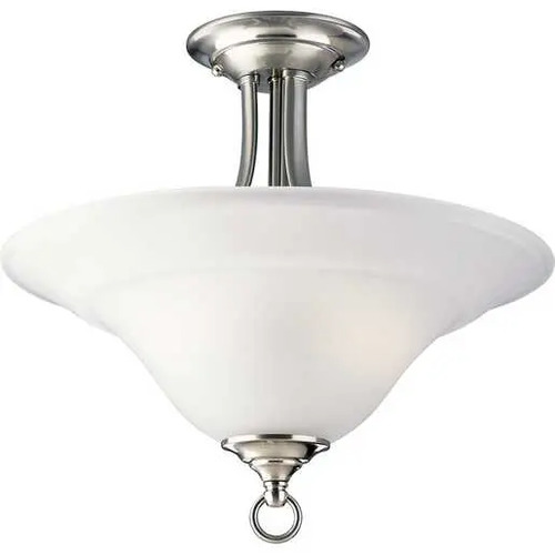 Progress Lighting Trinity Semi-Flush Mount Ceiling Light in Brushed Nickel by Progress Lighting P3473-09