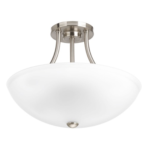 Progress Lighting Gather Semi-Flush Mount in Brushed Nickel by Progress Lighting P3748-09