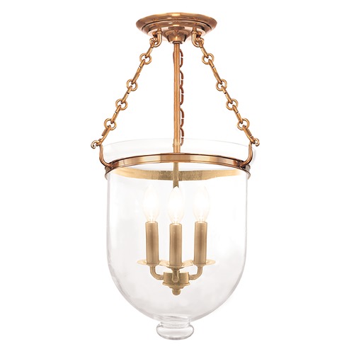 Hudson Valley Lighting Hampton Aged Brass Semi-Flush Mount by Hudson Valley Lighting 253-AGB-C1