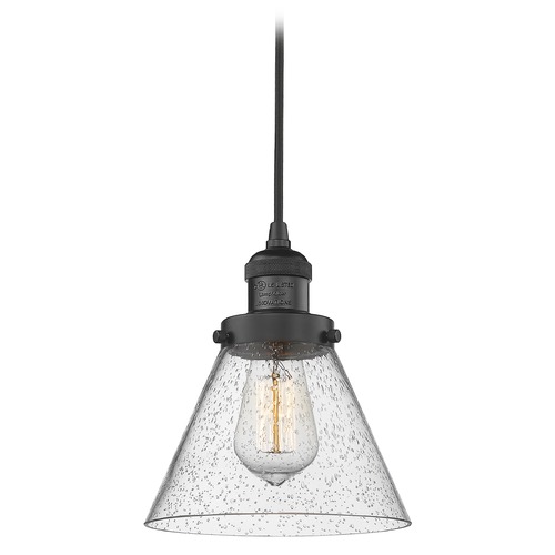 Large Cone Matte Black Mini Pendant by Innovations Lighting
