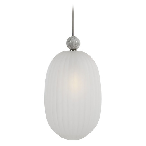 Uttermost Lighting The Uttermost Company Creme Brushed Nickel Pendant Light with Oval Shade 21545