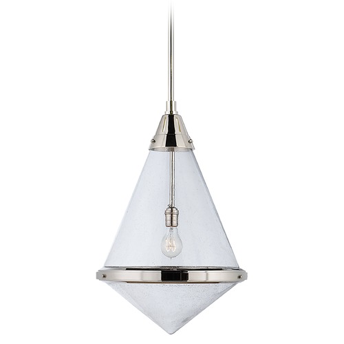 Visual Comfort Signature Collection Thomas OBrien Gale Pendant in Polished Nickel by Visual Comfort Signature TOB5156PNSG